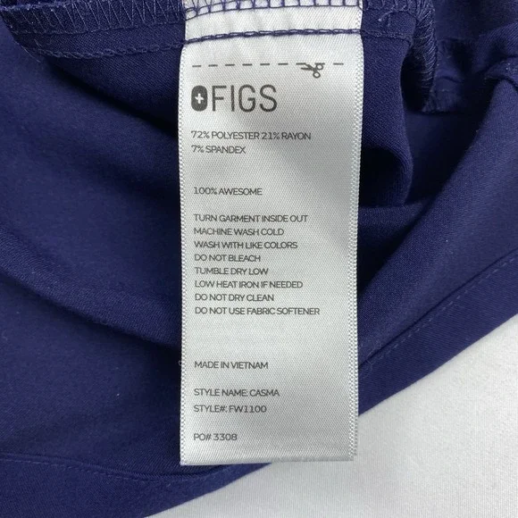 FIGS Women's Casma‎ Navy Scrub Top Size XXL Tech Healthcare Nurse Doctor PA - Picture 6 of 6